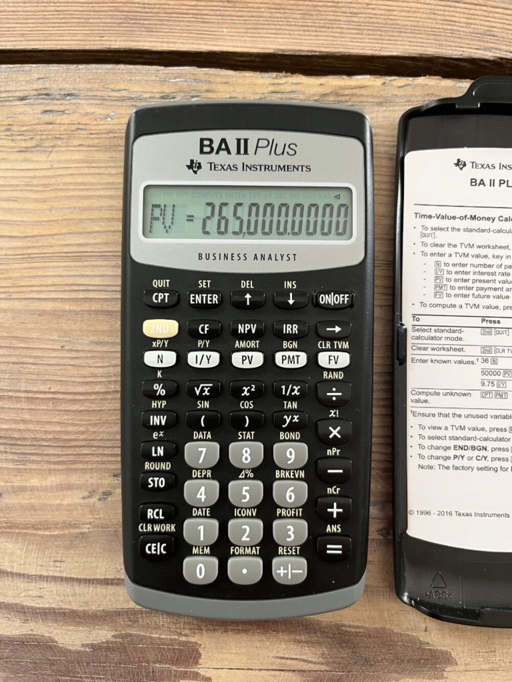 Texas Instruments BA II Plus Financial Calculator - Picture 2 of 3